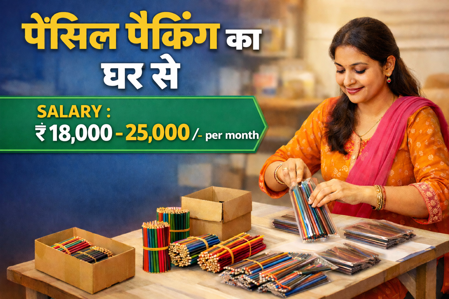 bulk pencil packing in box